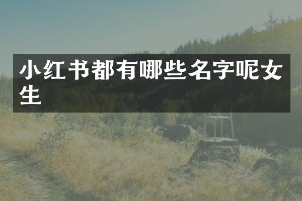 小红书都有哪些名字呢女生