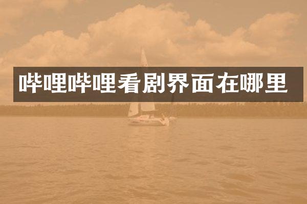 哔哩哔哩看剧界面在哪里