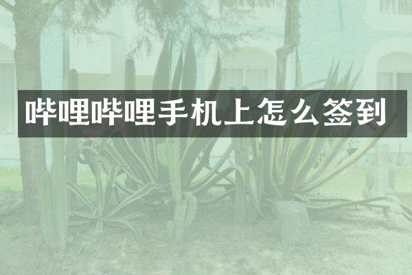 哔哩哔哩手机上怎么签到