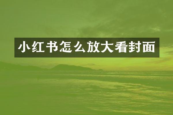 小红书怎么放大看封面