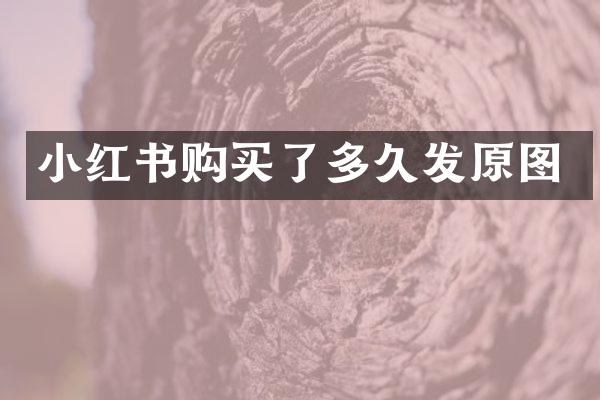 小红书购买了多久发原图