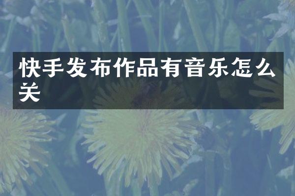 快手发布作品有音乐怎么关