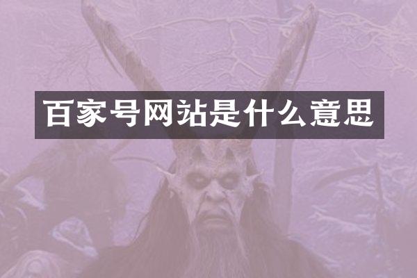 百家号网站是什么意思