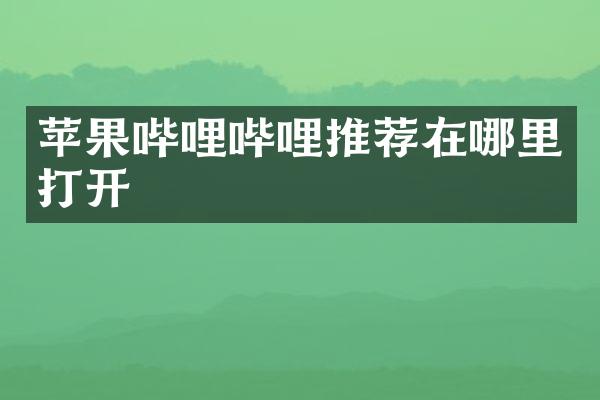 苹果哔哩哔哩推荐在哪里打开