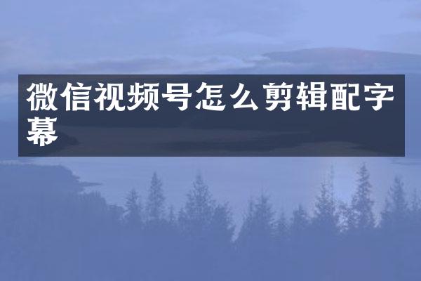 微信视频号怎么剪辑配字幕