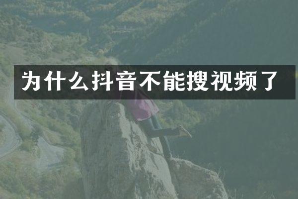 为什么抖音不能搜视频了