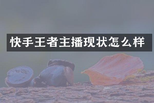 快手王者主播现状怎么样
