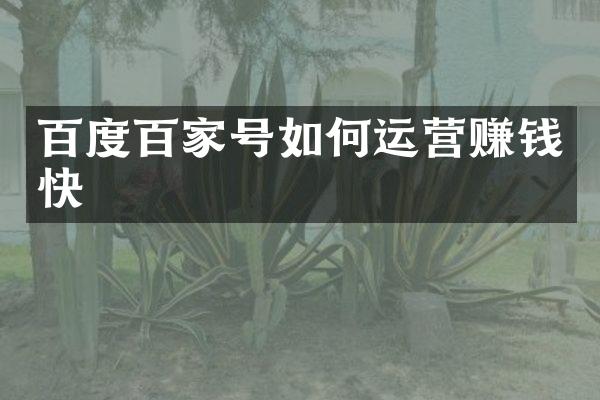 百度百家号如何运营赚钱快