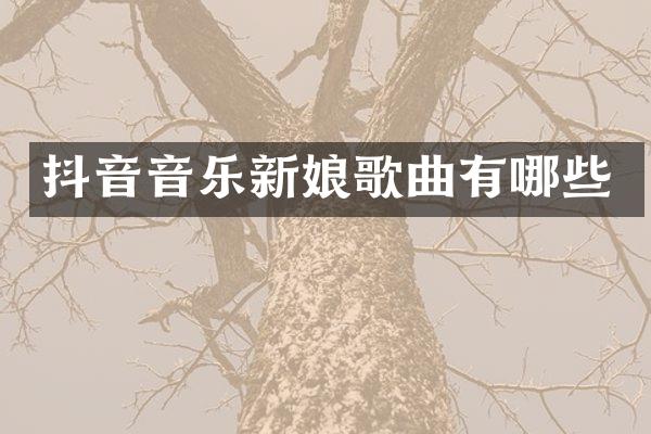 抖音音乐新娘歌曲有哪些