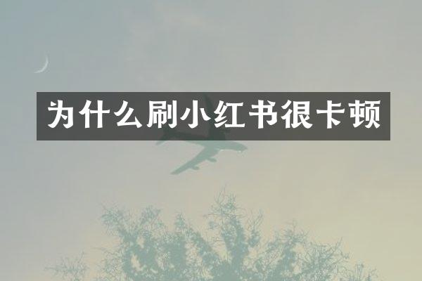 为什么刷小红书很卡顿