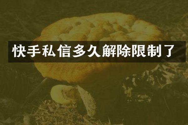 快手私信多久解除限制了