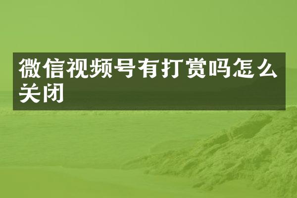 微信视频号有打赏吗怎么关闭