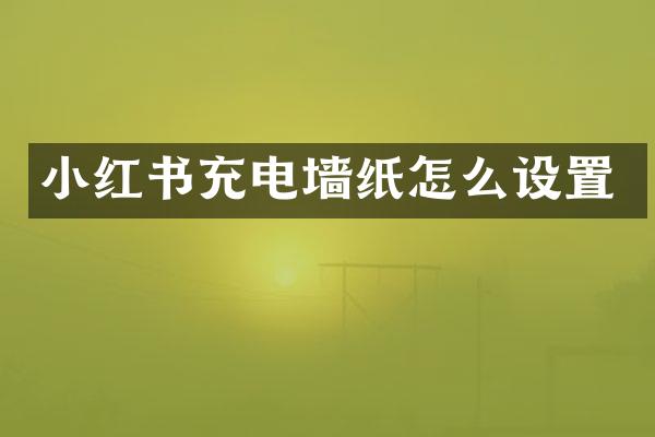 小红书充电墙纸怎么设置