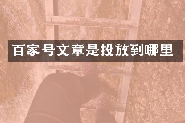 百家号文章是投放到哪里