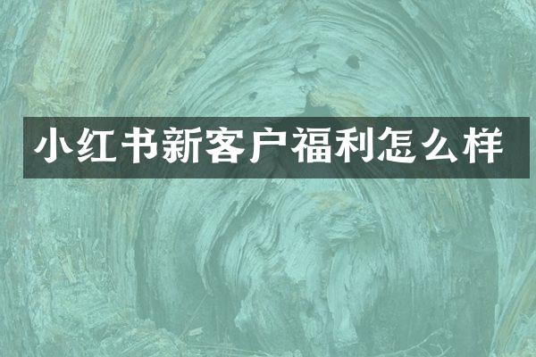 小红书新客户福利怎么样