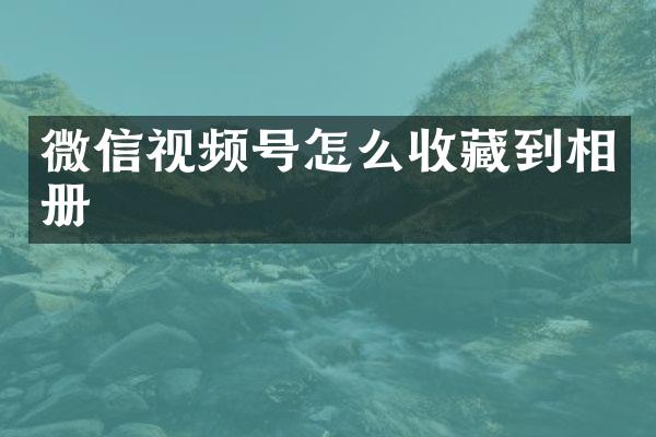 微信视频号怎么收藏到相册
