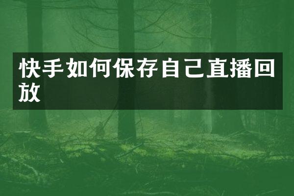 快手如何保存自己直播回放