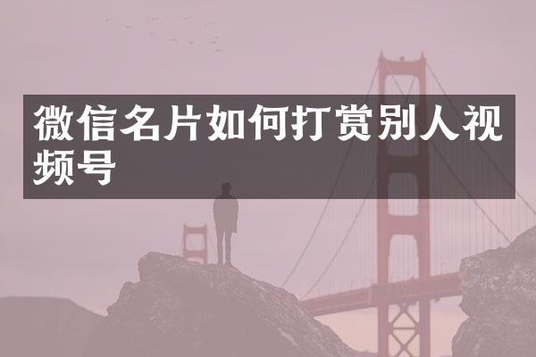 微信名片如何打赏别人视频号