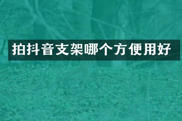 拍抖音支架哪个方便用好