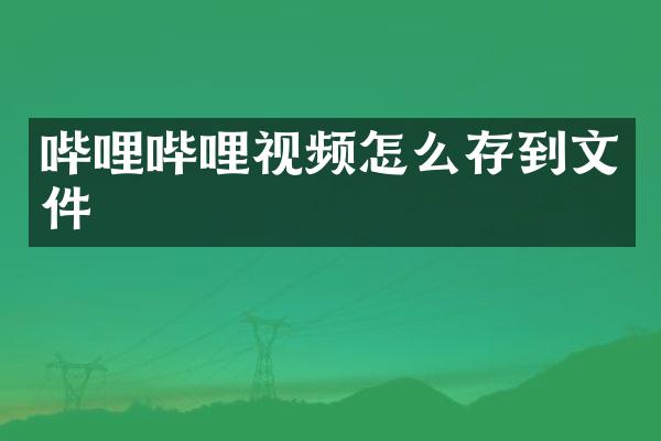 哔哩哔哩视频怎么存到文件