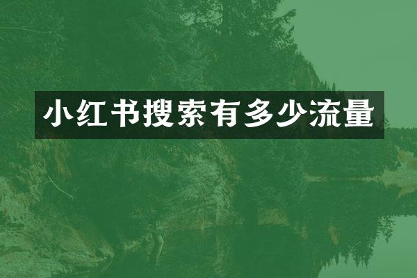 小红书搜索有多少流量