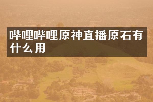 哔哩哔哩原神直播原石有什么用