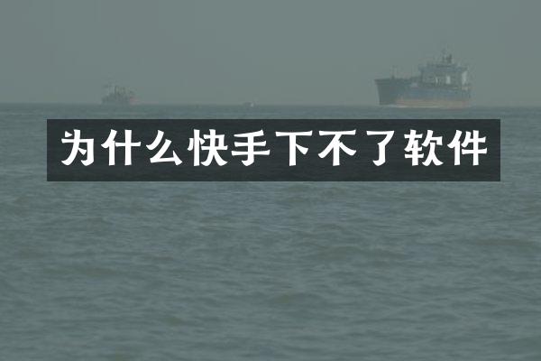 为什么快手下不了软件