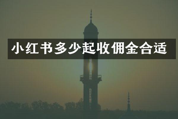 小红书多少起收佣金合适
