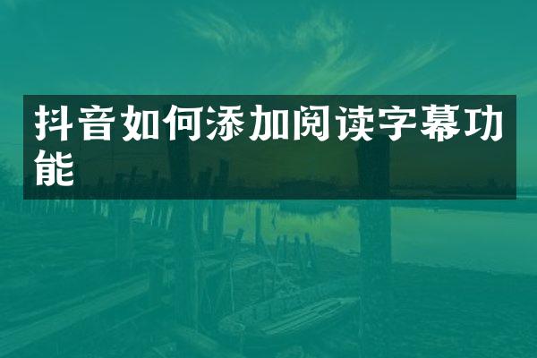 抖音如何添加阅读字幕功能