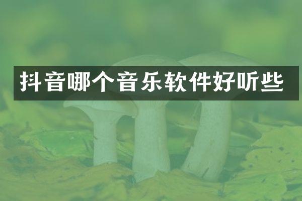 抖音哪个音乐软件好听些