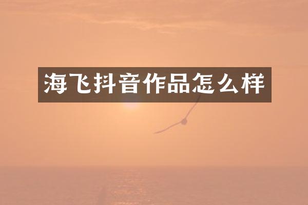 海飞抖音作品怎么样