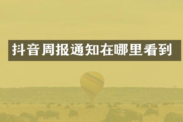 抖音周报通知在哪里看到