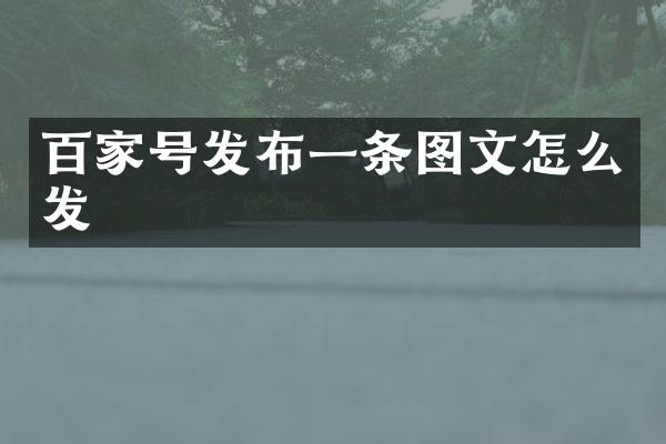 百家号发布一条图文怎么发