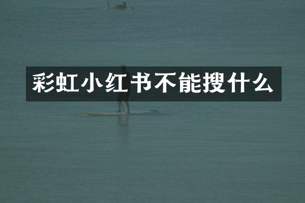 彩虹小红书不能搜什么