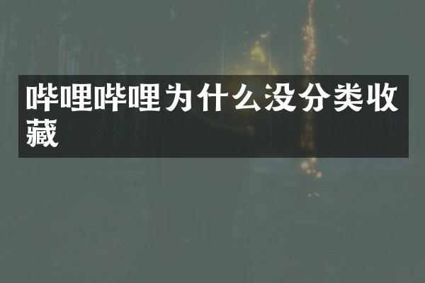 哔哩哔哩为什么没分类收藏