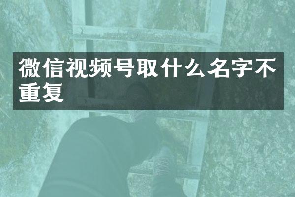 微信视频号取什么名字不重复