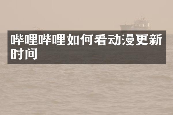 哔哩哔哩如何看动漫更新时间