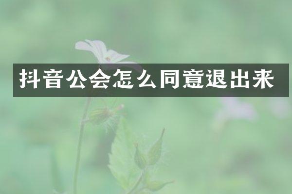 抖音公会怎么同意退出来