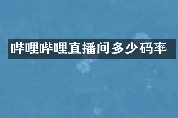 哔哩哔哩直播间多少码率