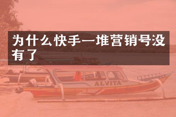 为什么快手一堆营销号没有了