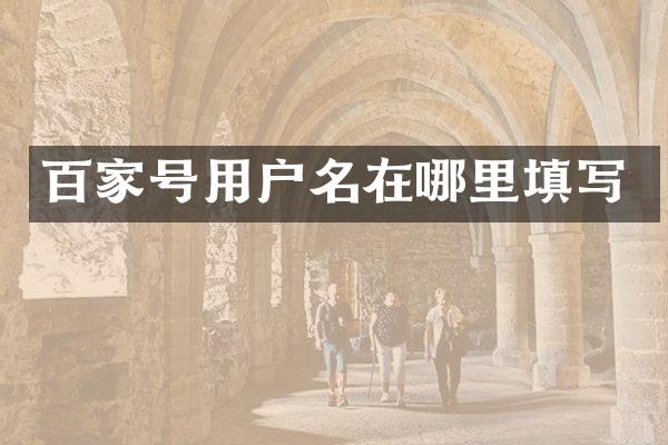 百家号用户名在哪里填写