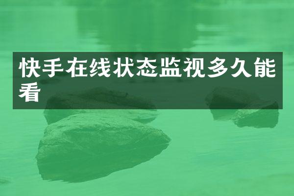 快手在线状态监视多久能看