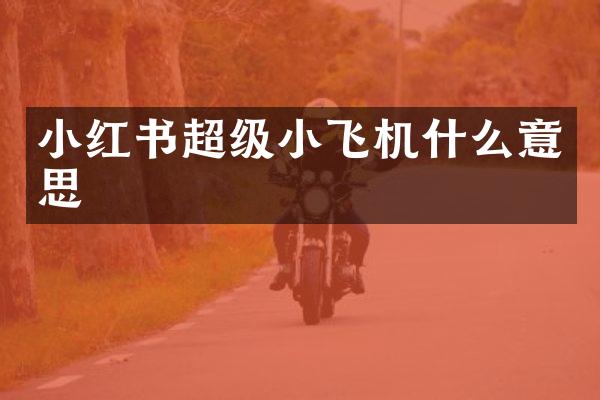 小红书超级小飞机什么意思