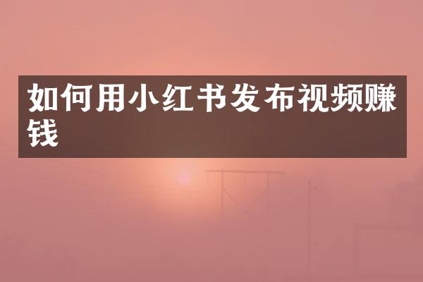 如何用小红书发布视频赚钱