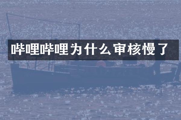 哔哩哔哩为什么审核慢了
