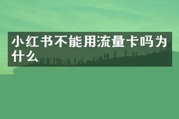 小红书不能用流量卡吗为什么