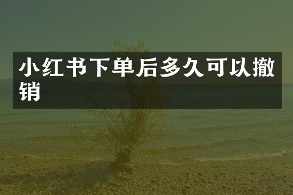 小红书下单后多久可以撤销