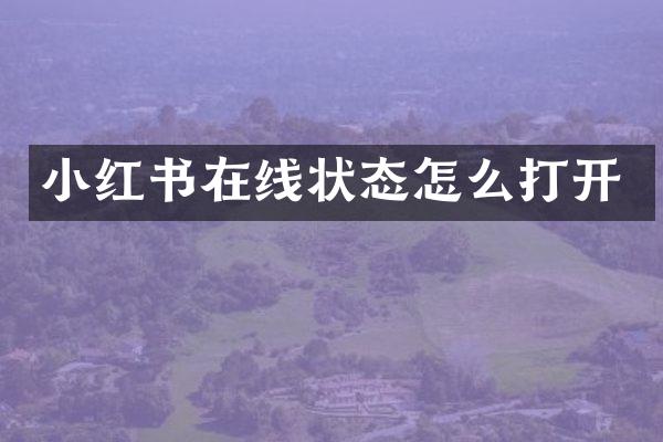 小红书在线状态怎么打开