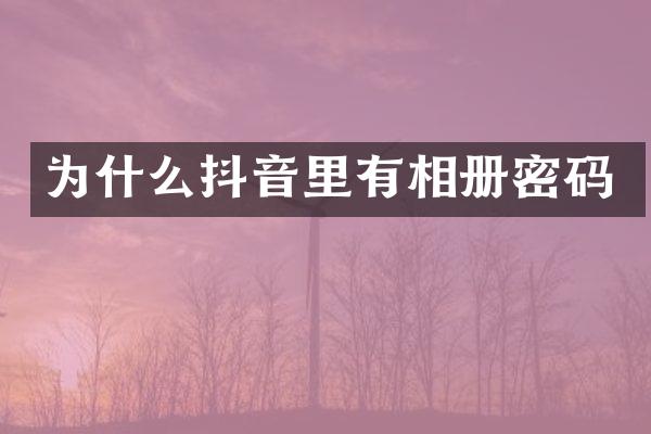 为什么抖音里有相册密码