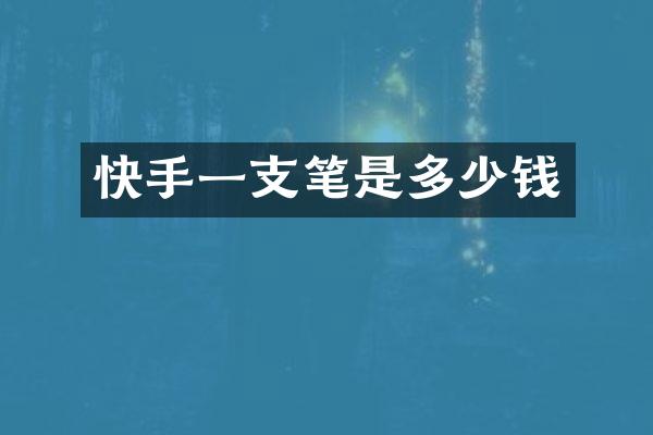 快手一支笔是多少钱